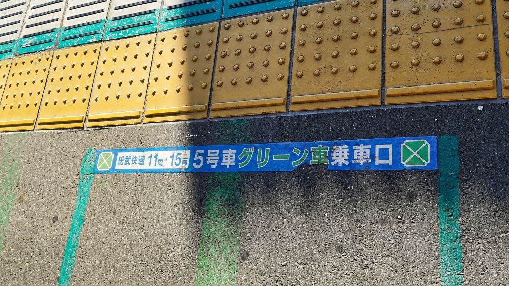 JR成田駅2番線のプラットホーム表示