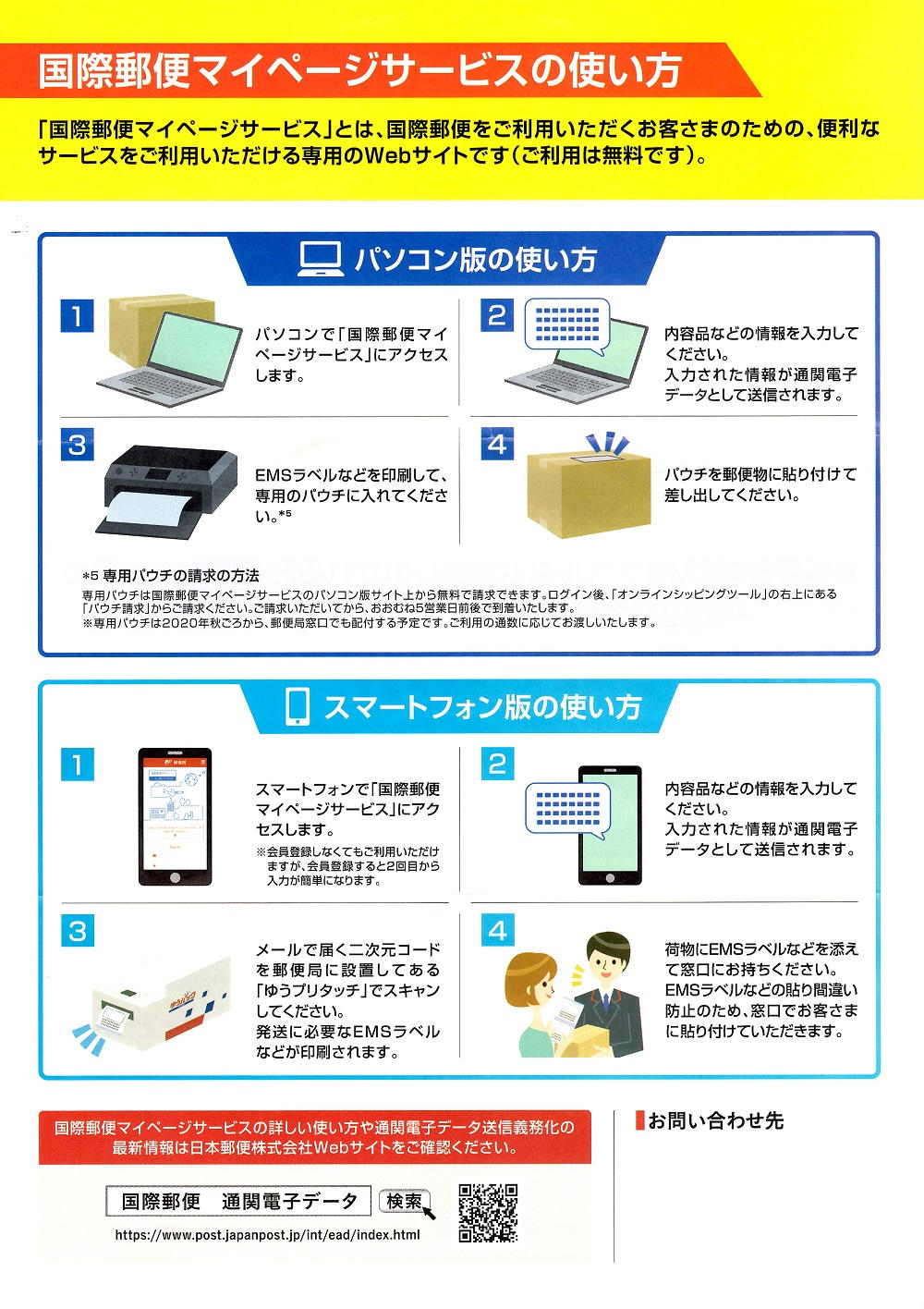 【参考資料】日本郵便の「国際郵便マイページサービス」告知パンフレット